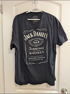 Jack Daniels Black Short Sleeve Tee with White Tennessee Whiskey Logo